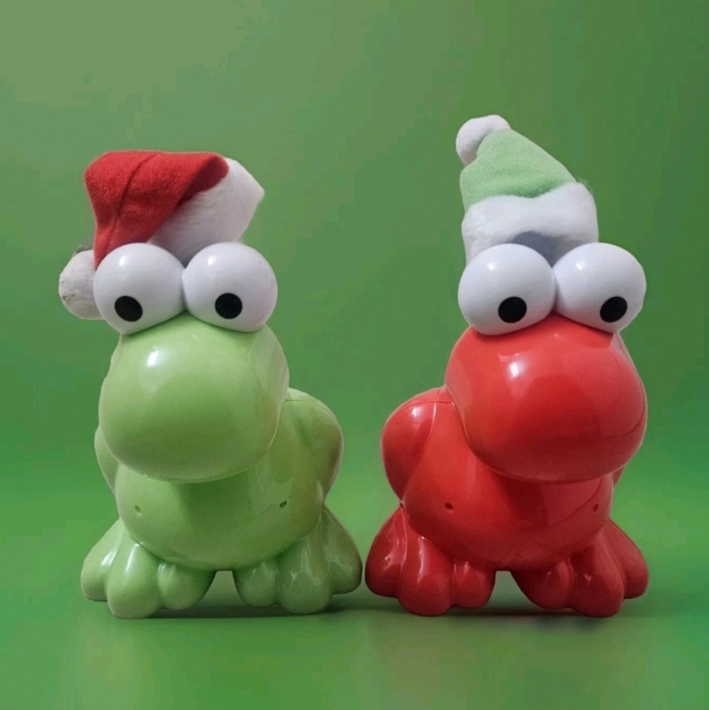 Nerds Candy Christmas Santa Frog Ornament Green & Red Set Of 2 Home Decor